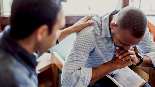 Men-praying-together | Liberty Baptist Church Of Clermont